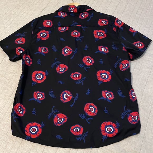 KINWAMONSTER Retired ‘Poppies’ Print Button Up Unisex Shirt - Picture 8 of 8